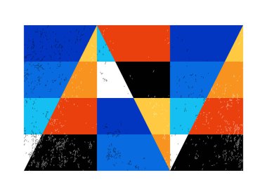 Minimum geometrik tasarım posteri, ilkel şekilli vektör şablonu, modern hipster tarzı.