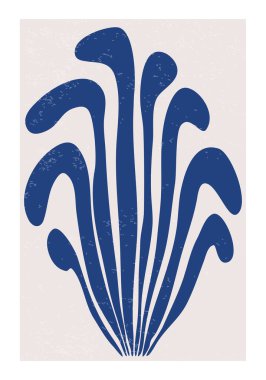 Minimalist wall art poster with abstract shapes composition in trendy contemporary cut paper collage style, can be used as poster, flyer, card, brochure etc