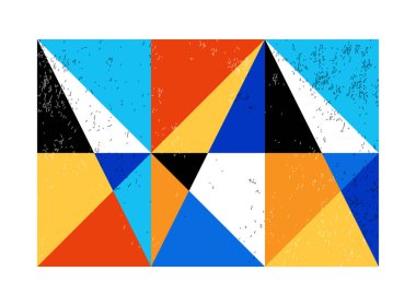 Minimum geometrik tasarım posteri, ilkel şekilli vektör şablonu, modern hipster tarzı.