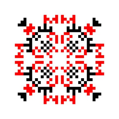 Geleneksel Ukrayna halkı nakış işleme sanatı, etnik mandala süsü vyshyvanka anlamı zafer, vektör illüstrasyonu