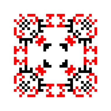 Geleneksel Ukrayna halkı nakış işleme sanatı, etnik mandala süsü vyshyvanka anlamı zafer, vektör illüstrasyonu