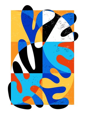 Minimum geometrik tasarım posteri, ilkel şekilli vektör şablonu, modern hipster tarzı.