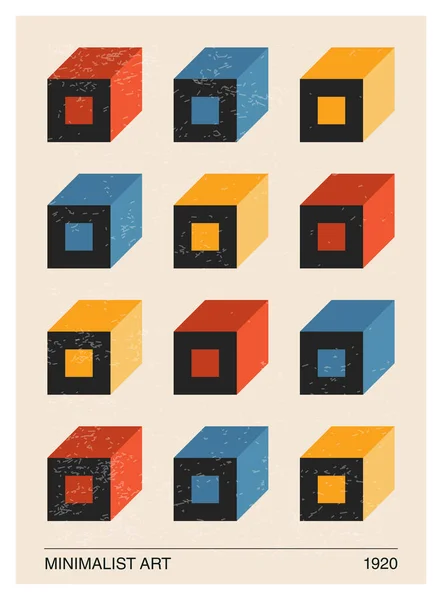 最小20个几何设计海报 矢量模板与原始形状元素 现代嬉皮士风格 — 图库矢量图片
