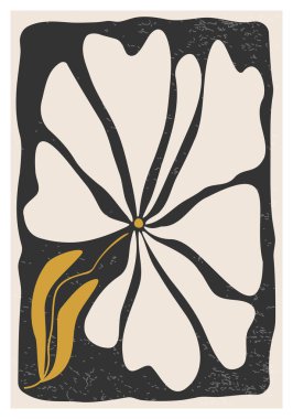 Matisse, soyut organik çiçek şekilli minimalist duvar sanat posterinden esinlenmiştir.