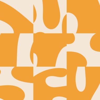 Soyut organik kesik Matisse ile modaya uygun kusursuz desen nötr renklerde ve vektör illüstrasyonunda ilham verici şekiller