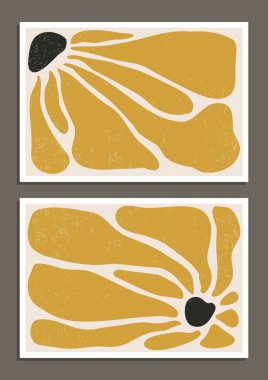 Matisse seti soyut organik çiçek şekilli minimalist duvar sanat posterlerinden esinlenmiştir.