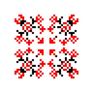 Geleneksel Ukrayna halk örgüsü işlemeli sanat, etnik mandala süsü vyshyvanka umut, vektör illüstrasyonu