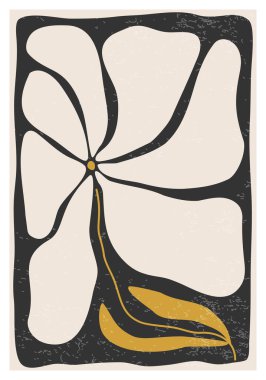 Matisse, soyut organik çiçek şekilli minimalist duvar sanat posterinden esinlenmiştir.