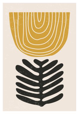 Matisse, soyut organik çiçek şekilli minimalist duvar sanat posterinden esinlenmiştir.