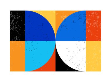 Minimum geometrik tasarım posteri, ilkel şekilli vektör şablonu, modern hipster tarzı.