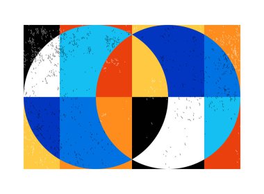 Minimum geometrik tasarım posteri, ilkel şekilli vektör şablonu, modern hipster tarzı.