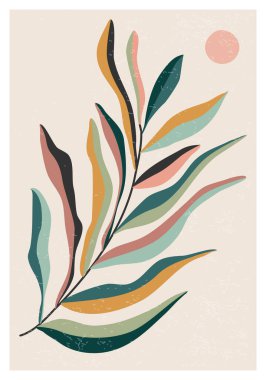 Matisse, soyut organik çiçek şekilli minimalist duvar sanat posterinden esinlenmiştir.