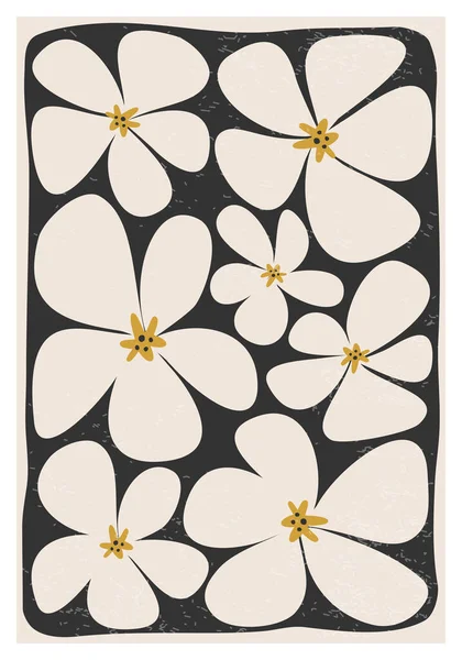 Matisse Soyut Organik Çiçek Şekilli Minimalist Duvar Sanat Posterinden Esinlenmiştir — Stok Vektör