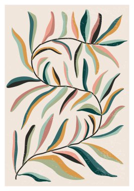 Matisse, soyut organik çiçek şekilli minimalist duvar sanat posterinden esinlenmiştir.