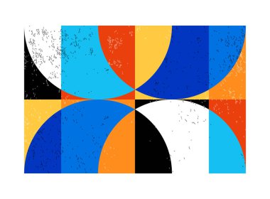 Minimum geometrik tasarım posteri, ilkel şekilli vektör şablonu, modern hipster tarzı.