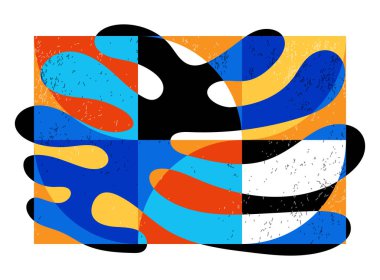 Minimum geometrik tasarım posteri, ilkel şekilli vektör şablonu, modern hipster tarzı.