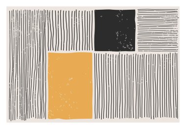 Duvar dekorasyonu, iç tasarım posteri, vektör illüstrasyonu için ideal, modaya uygun, minimalist, sanatsal el yapımı kompozisyon