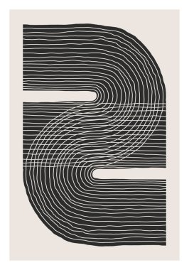 Modern kolaj tarzında soyut organik şekillere sahip minimalist posterler duvar dekorasyonu ve iç tasarım için kullanılabilir.