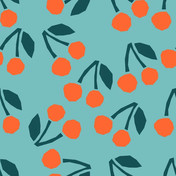 Minimalista Corte Collage Estilo Fruta Patrón Sin Costura — Vector de stock