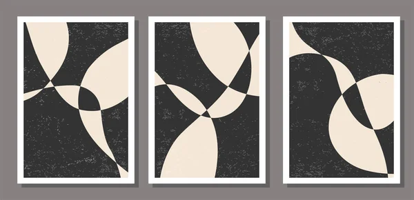 Set Minimalist Design Poster Abstract Organic Shapes Composition Trendy Contemporary — Stock vektor