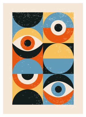 En az 20 'lik geometrik tasarım posteri, ilkel şekilli vektör şablonu, modern hipster tarzı.