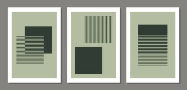 20 'li yılların asgari geometrik tasarım posteri, ilkel şekilli vektör şablonu, duvar dekorasyonu için ideal, kartpostal veya broşür tasarımı, vektör çizimi