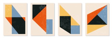 Minimum 20 'lik geometrik tasarım posterleri, ilkel şekilli vektör şablonları, modern hipster tarzı