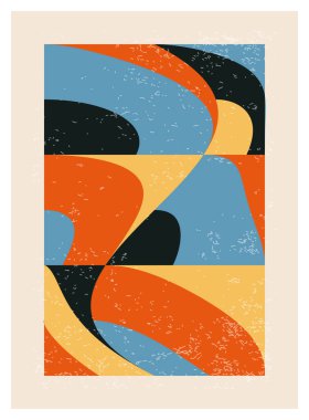 Moda 1970 'lerin tarzı minimalist soyut duvar sanatı iç tasarım posteri