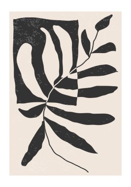 Matisse, soyut organik çiçek şekilli minimalist duvar sanat posterinden esinlenmiştir.