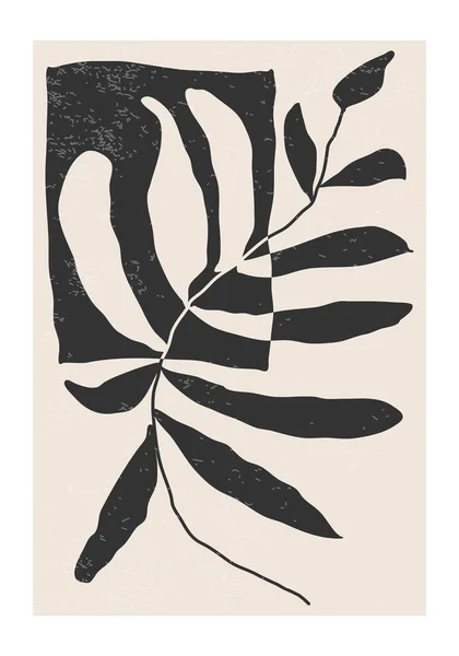 Matisse Geïnspireerd Midden Eeuw Hedendaagse Collage Minimalistische Muur Kunst Poster — Stockvector