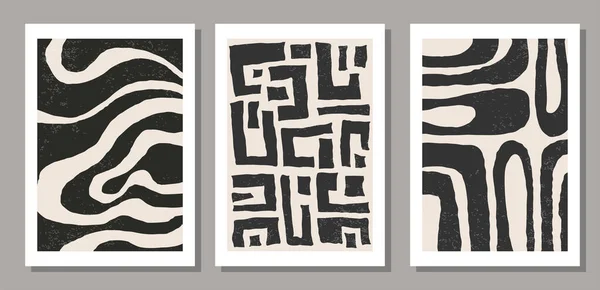一套最小的20个几何设计海报 矢量模板与原始形状元素 现代嬉皮士风格 — 图库矢量图片