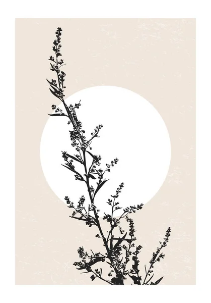현대의 유행하는 콜라주 스타일로 나뭇잎 구성을 미니멀리즘 포스터는 디자인에 수있다 — 스톡 벡터