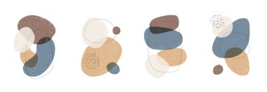 Beyaz arkaplanda soyut organik amip şekilleri