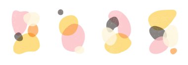 Beyaz arkaplanda soyut organik amip şekilleri