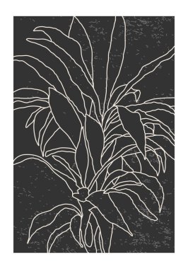 Modern kolaj tarzında soyut sanat yaprağı kompozisyonu olan minimalist poster, duvar sanatı dekorasyonu, kartpostal, kapak tasarımı için kullanılabilir