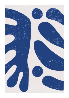 Minimalist wall art poster with abstract shapes composition in trendy contemporary cut paper collage style, can be used as poster, flyer, card, brochure etc