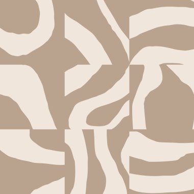 Cute trendy motley seamless pattern with abstract paper cut elements shapes, vector illustration in simple flat style, ideal for wrapping paper, wallpaper, fabrics, backdrop etc