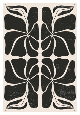 Modern kolaj tarzında soyut sanat botanik kompozisyonu olan minimalist poster, duvar sanatı dekorasyonu, kartpostal, kapak tasarımı için kullanılabilir