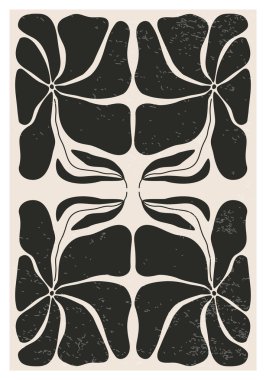 Modern kolaj tarzında soyut sanat botanik kompozisyonu olan minimalist poster, duvar sanatı dekorasyonu, kartpostal, kapak tasarımı için kullanılabilir