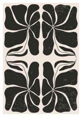 Modern kolaj tarzında soyut sanat botanik kompozisyonu olan minimalist poster, duvar sanatı dekorasyonu, kartpostal, kapak tasarımı için kullanılabilir