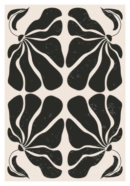 Modern kolaj tarzında soyut sanat botanik kompozisyonu olan minimalist poster, duvar sanatı dekorasyonu, kartpostal, kapak tasarımı için kullanılabilir