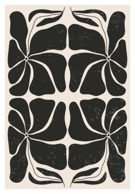 Modern kolaj tarzında soyut sanat botanik kompozisyonu olan minimalist poster, duvar sanatı dekorasyonu, kartpostal, kapak tasarımı için kullanılabilir