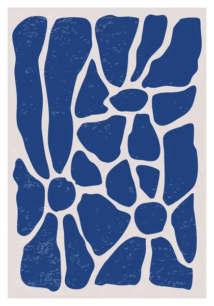 Современный Плакат Минималистского Искусства Абстрактными Органическими Цветочными Формами Стоковый вектор