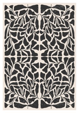 Modern kolaj tarzında soyut sanat yaprağı kompozisyonu olan minimalist poster, duvar sanatı dekorasyonu, kartpostal, kapak tasarımı için kullanılabilir