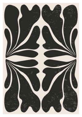 Modern kolaj tarzında soyut sanat botanik kompozisyonu olan minimalist poster, duvar sanatı dekorasyonu, kartpostal, kapak tasarımı için kullanılabilir