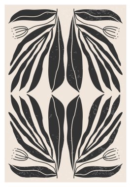 Modern kolaj tarzında soyut sanat botanik kompozisyonu olan minimalist poster, duvar sanatı dekorasyonu, kartpostal, kapak tasarımı için kullanılabilir