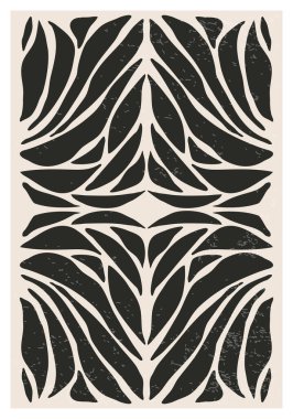 Minimalist poster with abstract art leaf composition in trendy contemporary collage style, can be used for wall art decoration, postcard, cover design