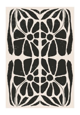 Modern kolaj tarzında soyut sanat botanik kompozisyonu olan minimalist poster, duvar sanatı dekorasyonu, kartpostal, kapak tasarımı için kullanılabilir