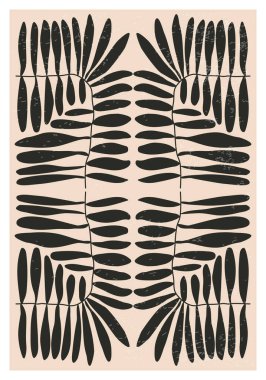 Modern kolaj tarzında soyut sanat botanik kompozisyonu olan minimalist poster, duvar sanatı dekorasyonu, kartpostal, kapak tasarımı için kullanılabilir