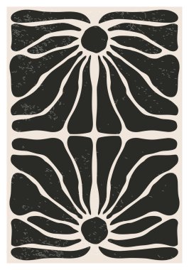 Modern kolaj tarzında soyut sanat botanik kompozisyonu olan minimalist poster, duvar sanatı dekorasyonu, kartpostal, kapak tasarımı için kullanılabilir